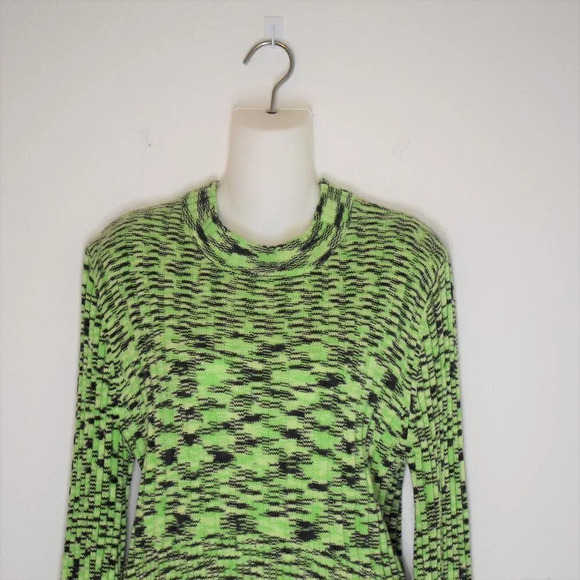 BLANK NYC Turtleneck Sweater Sz XS Balloon Sleeve Crop Neon Retro - Picture 3 of 16
